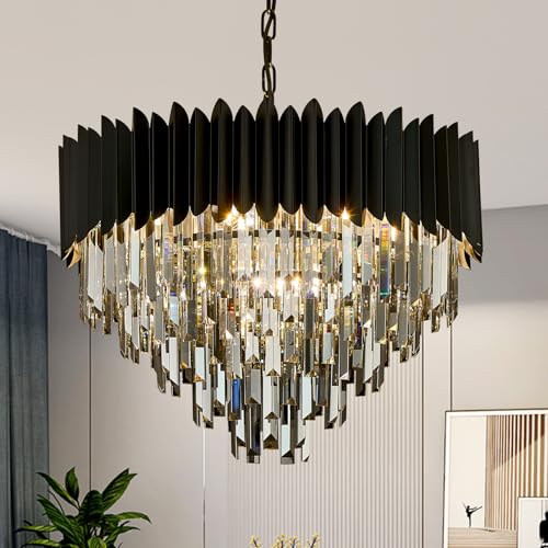 8 Light Large Crystal Chandeliers 24" Dining Room Light Fixture 5