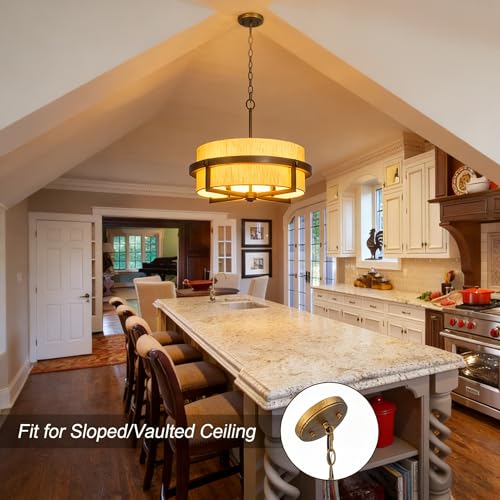 22" Drum Chandeliers for Dining Room with Off