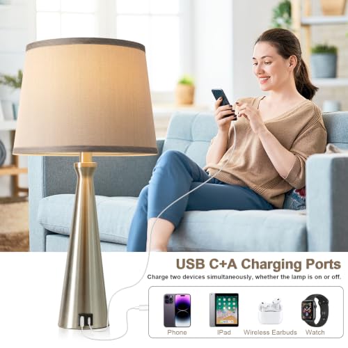 Modern Touch Lamps for Nightstand (2 Count)