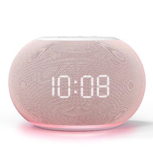 Auto Dimmable Sound Machine Alarm Clock with Night Light for Girls