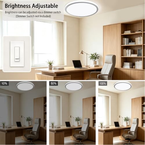 15 Inch LED Flush Mount Ceiling Light (Gray)