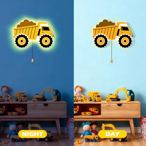Cartoon Dump Truck Night Light Wall Lamp Sleeping Nursery Lamp