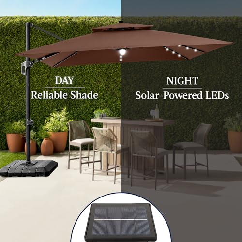 9x12ft LED Cantilever Patio Umbrella w