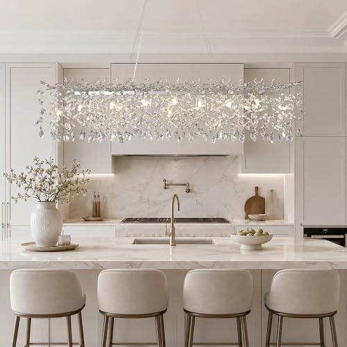60" Silver Crystal Chandelier