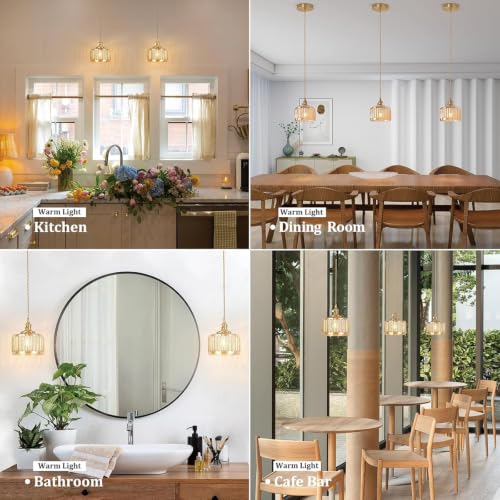 Pendant Light 2 Pack with Amber Striped Glass Lmapshade (2 Count)