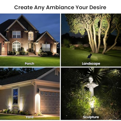 8 Pack Solar Spot Lights Outdoor Waterproof with Focus Beam