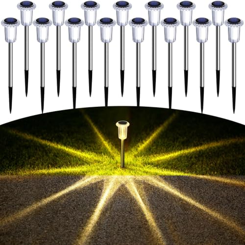 Solar Garden Lights Outdoor Waterproof Warm White LED 15 Pack (15 Count)