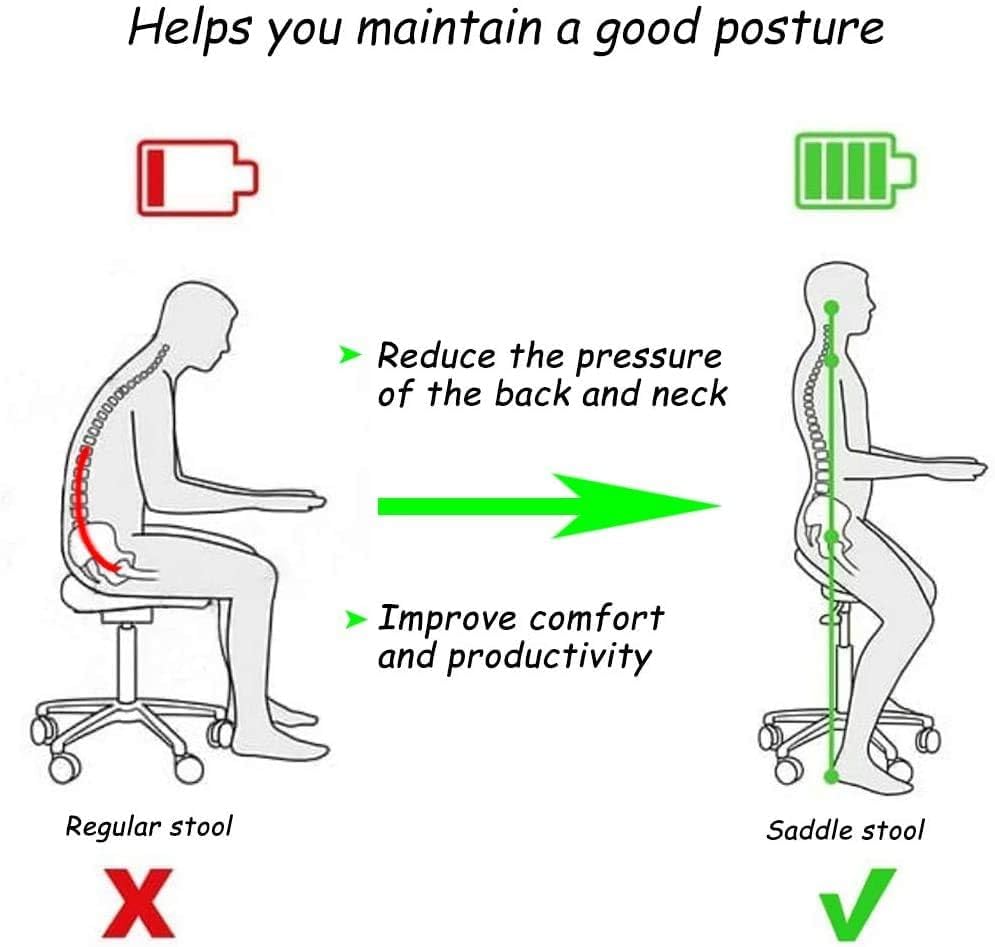 Saddle Stool Chair with Back Support