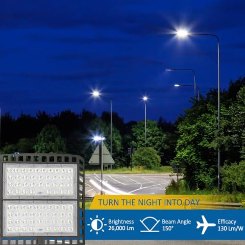 3 Pack LED Parking Lot Lights 200W with Photocell Slip Fitter (3 Count)