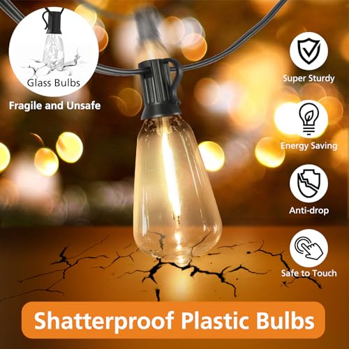 Dimmable Outdoor String Lights with Remote