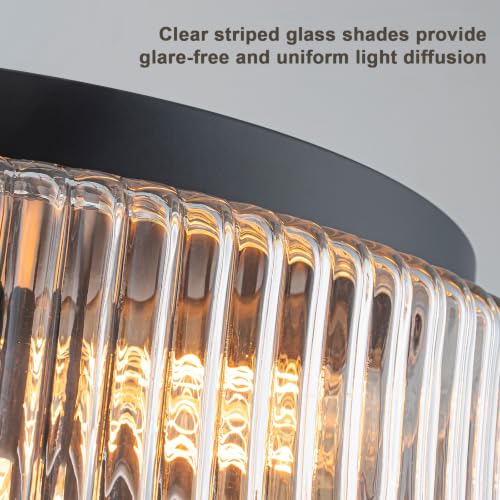 13.9 Inch Matte Black Flush Mount Ceiling Light
