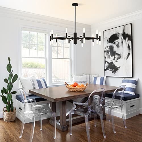 Lighting Mid Century Modern Black Sputnik Ceiling Light