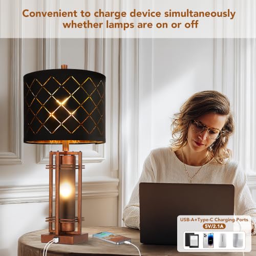 27'' Modern Table Lamp with Nightlight