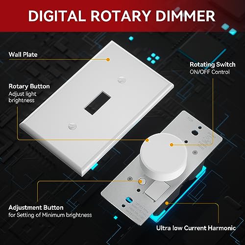 Digital Light Toggle Dimmer Switch for Dimmable LED
