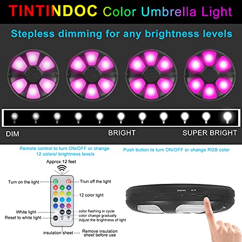 Color Umbrella Light with Remote