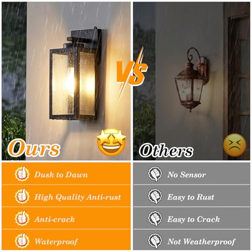 Upgraded Dusk to Dawn Outdoor Wall Lights (2 Count)