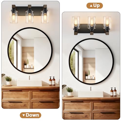 Farmhouse 3 Light Bathroom Vanity Light Fixtures