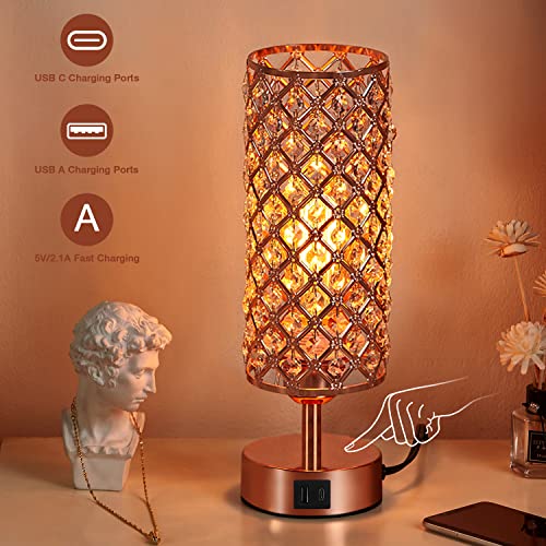 Pink Crystal Table Lamp