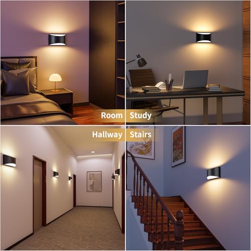 Black Modern LED Wall Sconces (4 Count)