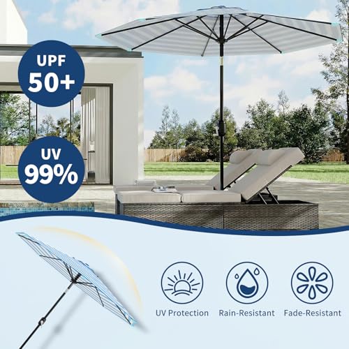 9FT Patio Umbrella 8 Sturdy Ribs Outdoor Table Umbrella