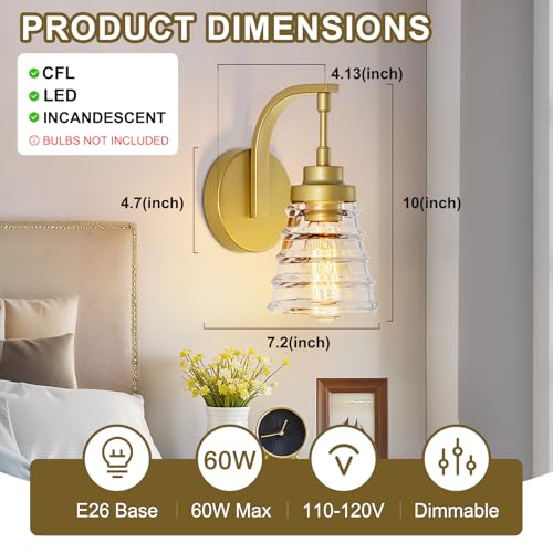 Gold Bathroom Wall Sconce