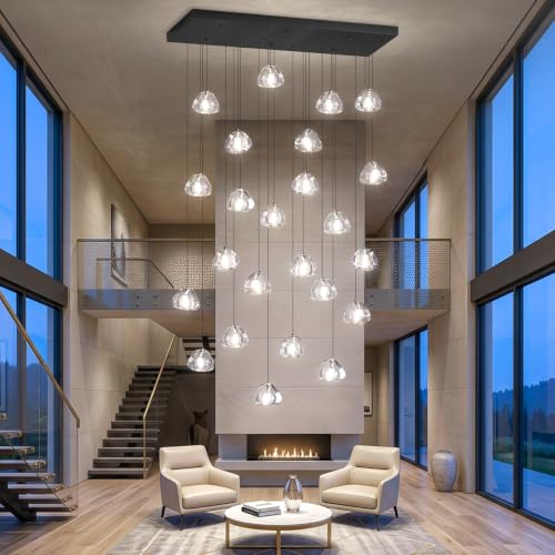Dining Room Chandelier Dimmable Light Fixtures Black 24 Lights