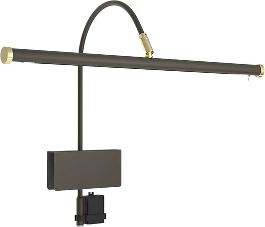 Cocoweb 19" LED Grand Piano Light in Mahogany Bronze with Brass Accents with Dimmer Clip - Aura Lighting