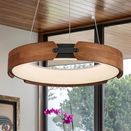 Modern LED Wood Chandelier