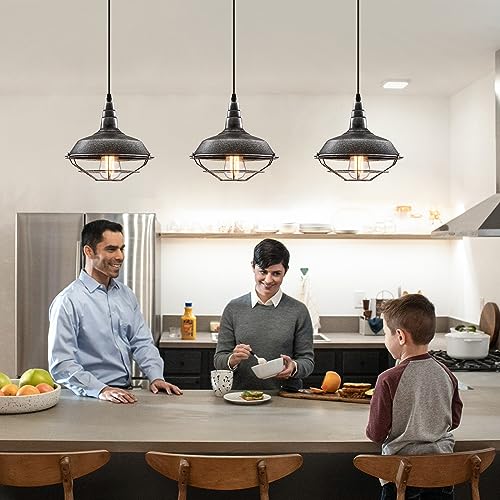 Black and Silver Pendant Light fixtures 10.5 inches 3 Packs (3 Count)