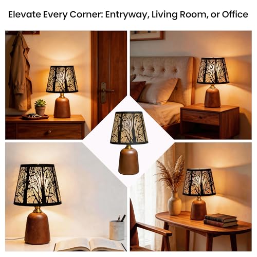 12.4" Rustic Forest Table Lamp