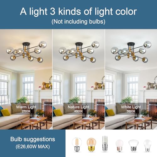 8 Light Sputnik Ceiling Light Fixture
