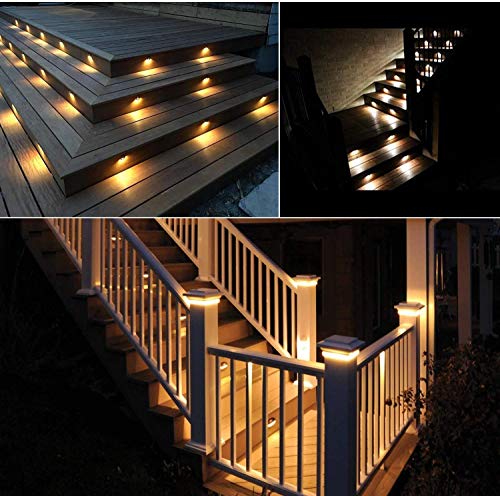 LED Stair Light Low Voltage Waterproof IP65 Outdoor F1.38 Wood Recessed LED Deck Lighting Yard Garden Patio Step Landscape Pathway Decor Lamp (30 Count)