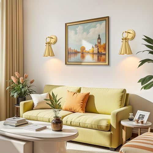 Wall Sconce for Bathroom 6" Gold Metal Shade
