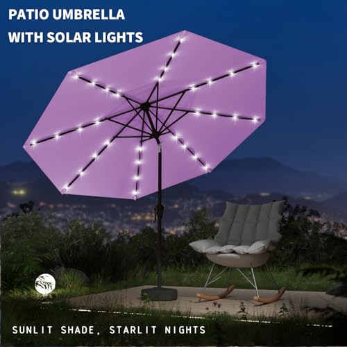 9FT Patio Umbrella with Solar Lights