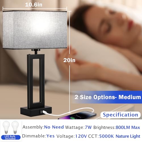 Modern Nightstand Lamps Set of 2 (2 Count)