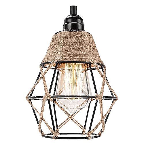 Vintage Boho Lamp Shade Replacement Rustic Industrial Woven Pendant