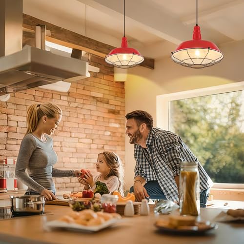 Red Oversize Pendant Light