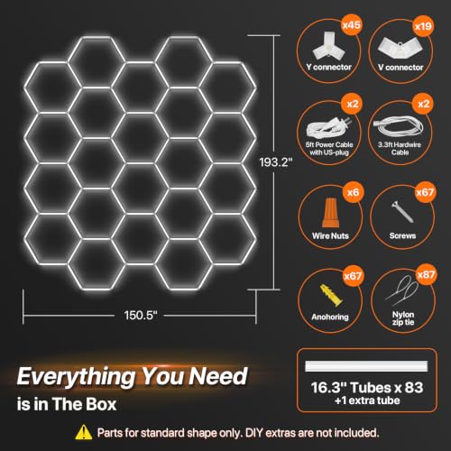 Hexagon Garage Lights (22 Hex)