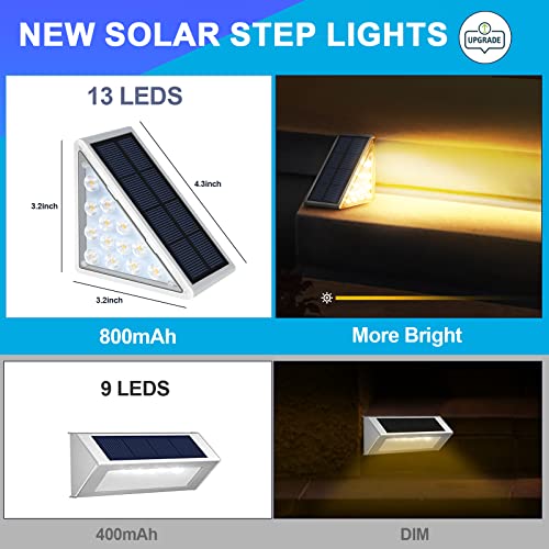 LED Solar Step Lights Waterproof Outdoor Stair Lights (2 Count)