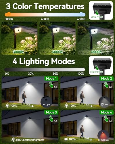 Solar Lights Outdoor Waterproof (4 Count)