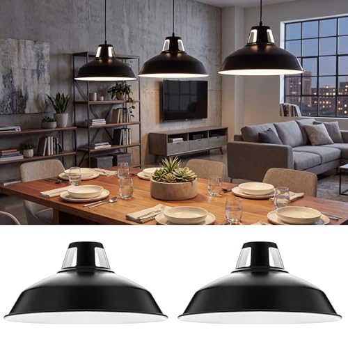 2 Pack Black Empire Metal Pendant Light Shades (2 Count)