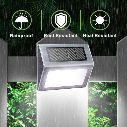 White Solar Lights for Deck Step Fence Post (6 Count)