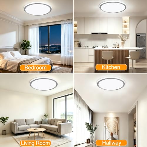 15 Inch LED Flush Mount Ceiling Light (Gray)
