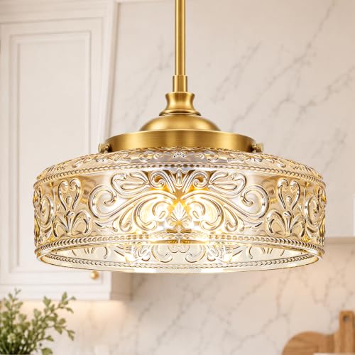 Gold Kitchen Pendant Lights Over Sink Vintage Glass Pendant Light
