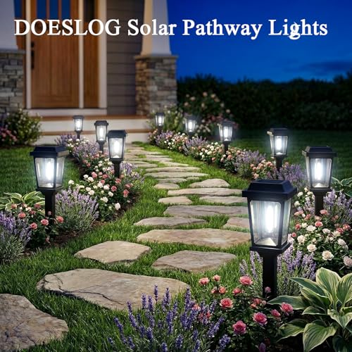 Solar Pathway Lights Outdoor Waterproof 10 Pack LED Garden Lights (10 Count)
