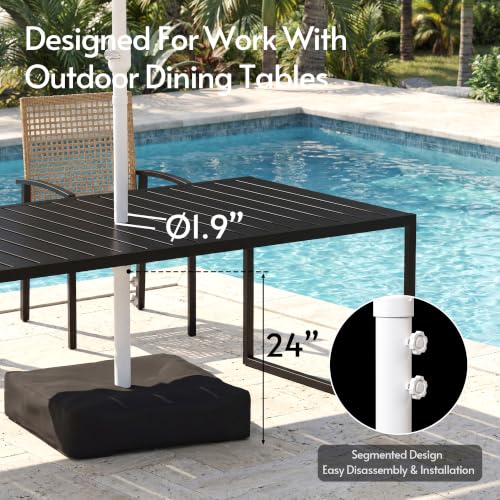 15ft Double Sided Patio Umbrella with Solar Lights and Base Included