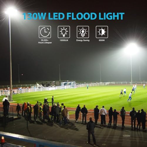 2 Pack 130W LED Flood Light Outdoor (2 Count)
