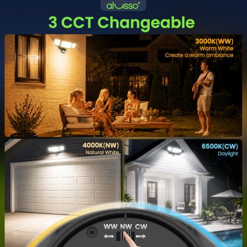 Metal Heads Motion Sensor Outdoor Lights 60W 6000LM 120V ETL Listed