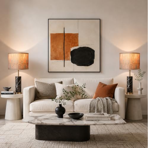 Drum Lampshades Set of 2 (Vintage Orange / 13inx13inx10in)