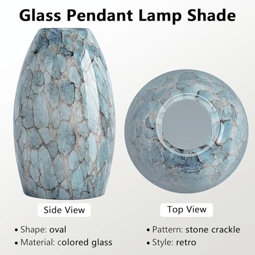 Glass Pendant Lamp Shade Replacement 7.64"H